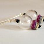 Hand Blown Glass Earrings-..