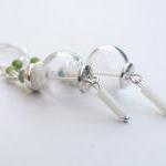 Hand Blown Glass Earrings-..