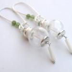 Hand Blown Glass Earrings-..